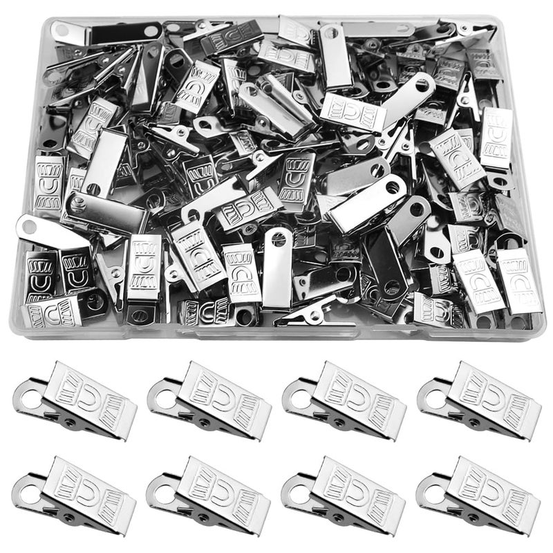 TOVOT 100PCS Badge Clips 1 Inch Metal Badge Clips ID-Holder for Lanyard Name Tags Work Badges - Image 3